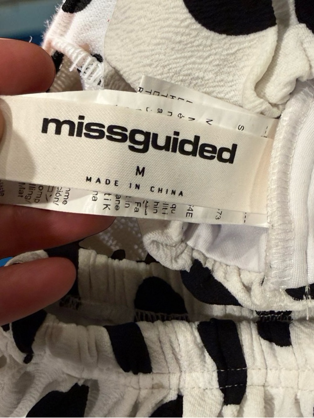 Missguided White & Black Polka Dot Crop Top and Shorts Set - Medium - Picture 2 of 11